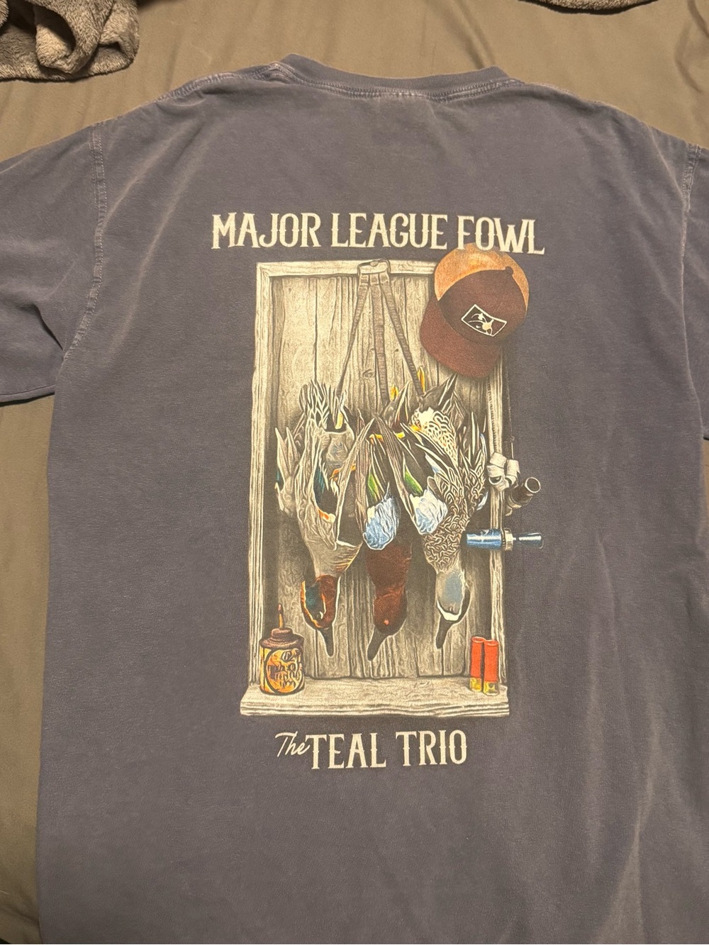 Major League Fowl Teal Trio Duck Hunting Tee Medium